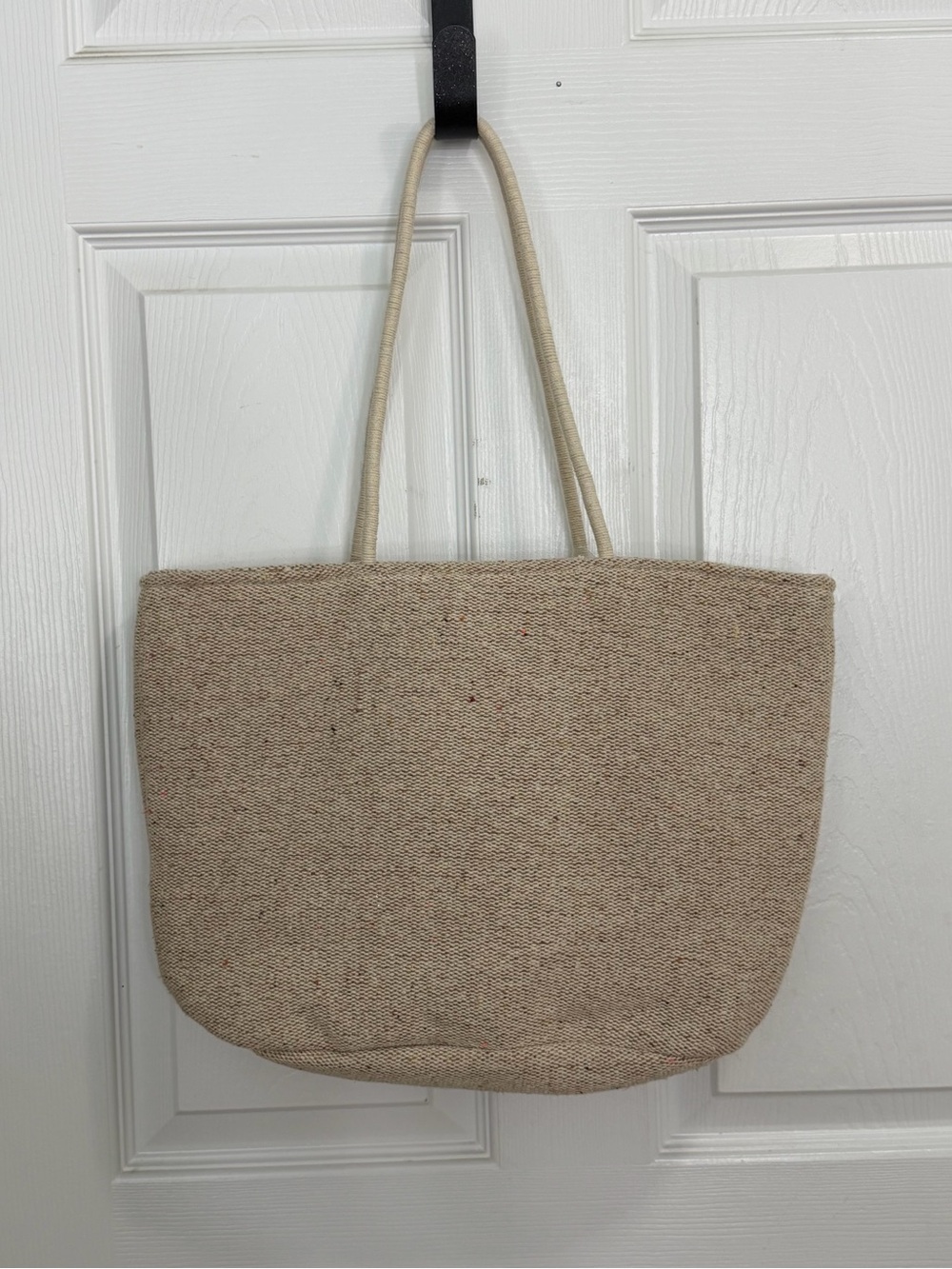 Made in India Tote Bag with Red Strawberry Embellishments - Picture 5 of 8